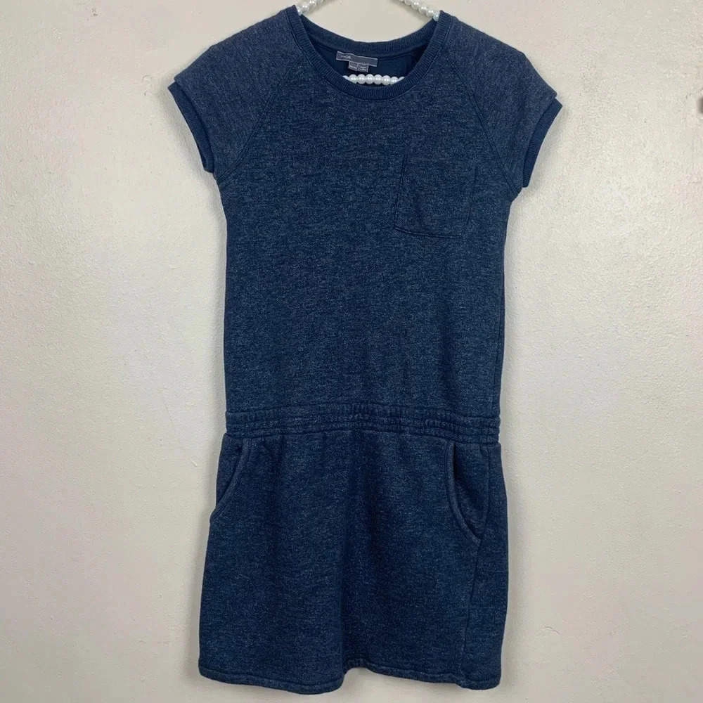 Vince Blue Sweater Dress Girls XL Short Sleeve Drop Waist
